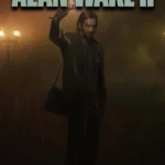 Alan Wake đang soi đèn pin trong một khung cảnh tối tăm, thể hiện không khí kinh dị tâm lý đặc trưng của game Alan Wake 2.
