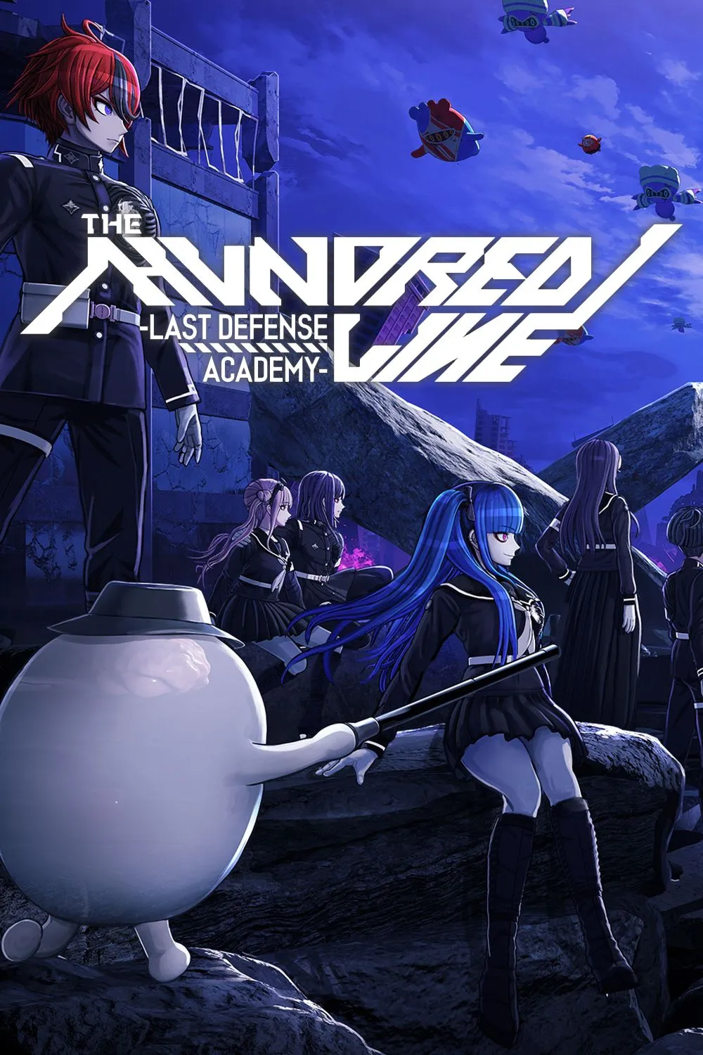 Ảnh bìa chính thức của game The Hundred Line: Last Defense Academy với các nhân vật học sinh trong trang phục đặc biệt