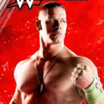Ảnh bìa game WWE 2K15, với hình ảnh John Cena và Roman Reigns đấu vật trong sàn đấu.