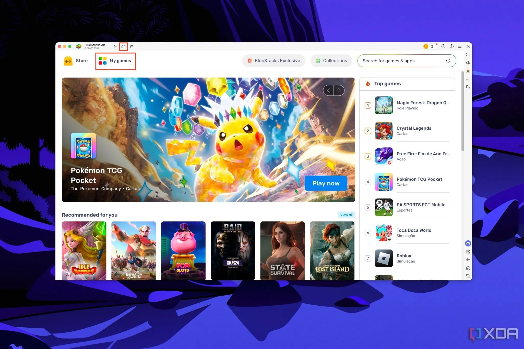 Ảnh chụp màn hình cửa hàng ứng dụng Bluestacks Air