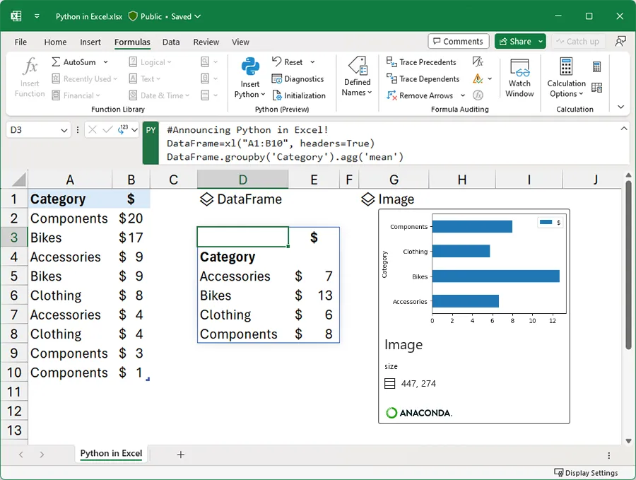 Ảnh chụp màn hình thể hiện khả năng hỗ trợ Python trong Microsoft Excel giúp làm sạch dữ liệu khách hàng