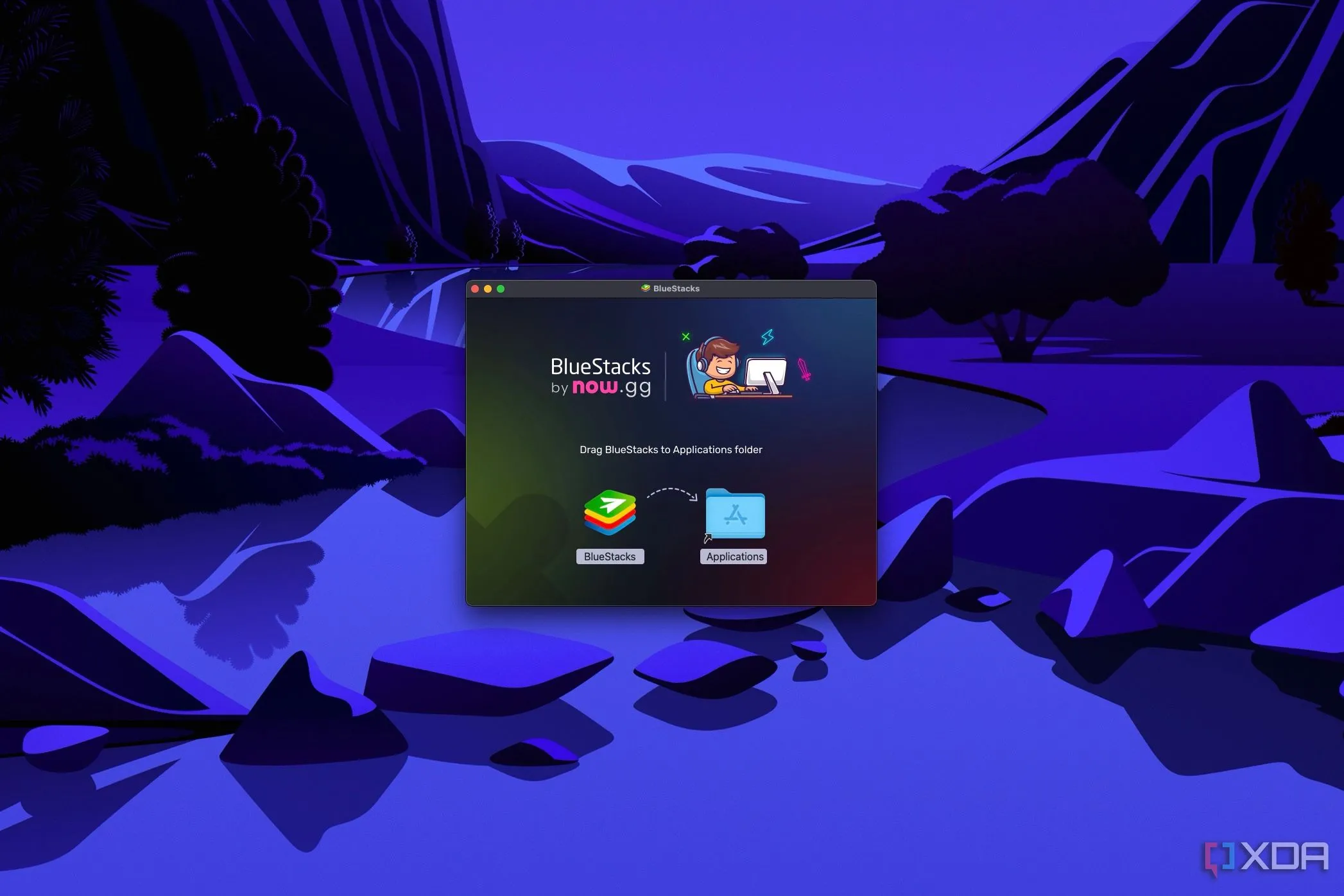 Ảnh chụp màn hình trình cài đặt Bluestacks trên macOS
