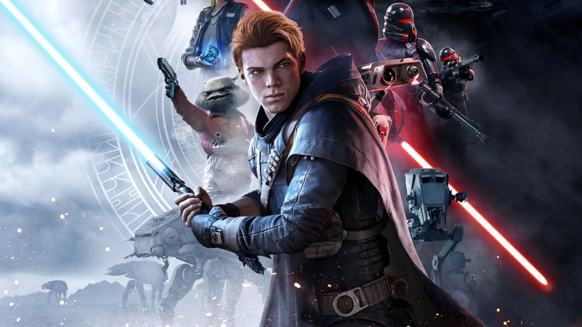 Ảnh chụp màn hình từ trailer Star Wars Jedi: Fallen Order, thể hiện khung cảnh chiến đấu và nhân vật chính Cal Kestis, minh chứng cho thành công của dòng game Jedi.