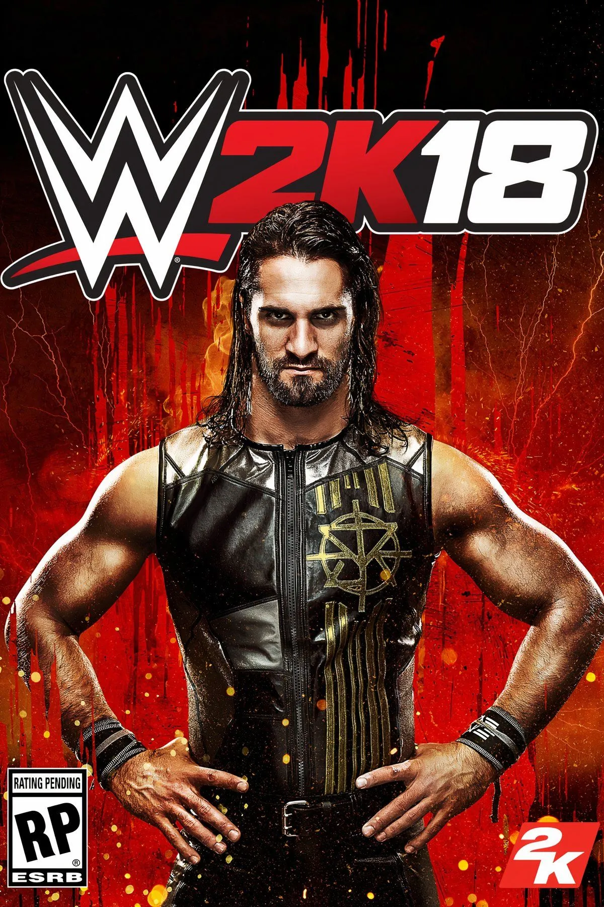 Ảnh chụp màn hình WWE 2K18, với hình ảnh đô vật đang thực hiện một đòn khóa trên sàn đấu.