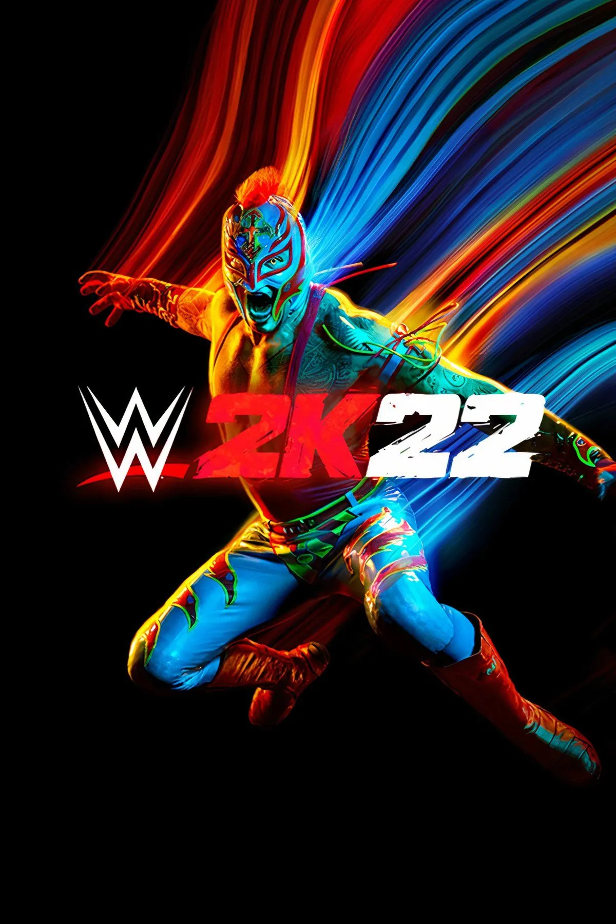 Ảnh chụp màn hình WWE 2K22, với hình ảnh Rey Mysterio trong một trận đấu.