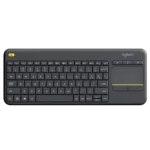 Bàn phím HTPC Logitech K400 Plus không dây có touchpad, giải pháp tiện lợi để điều khiển và đánh thức PC từ xa.