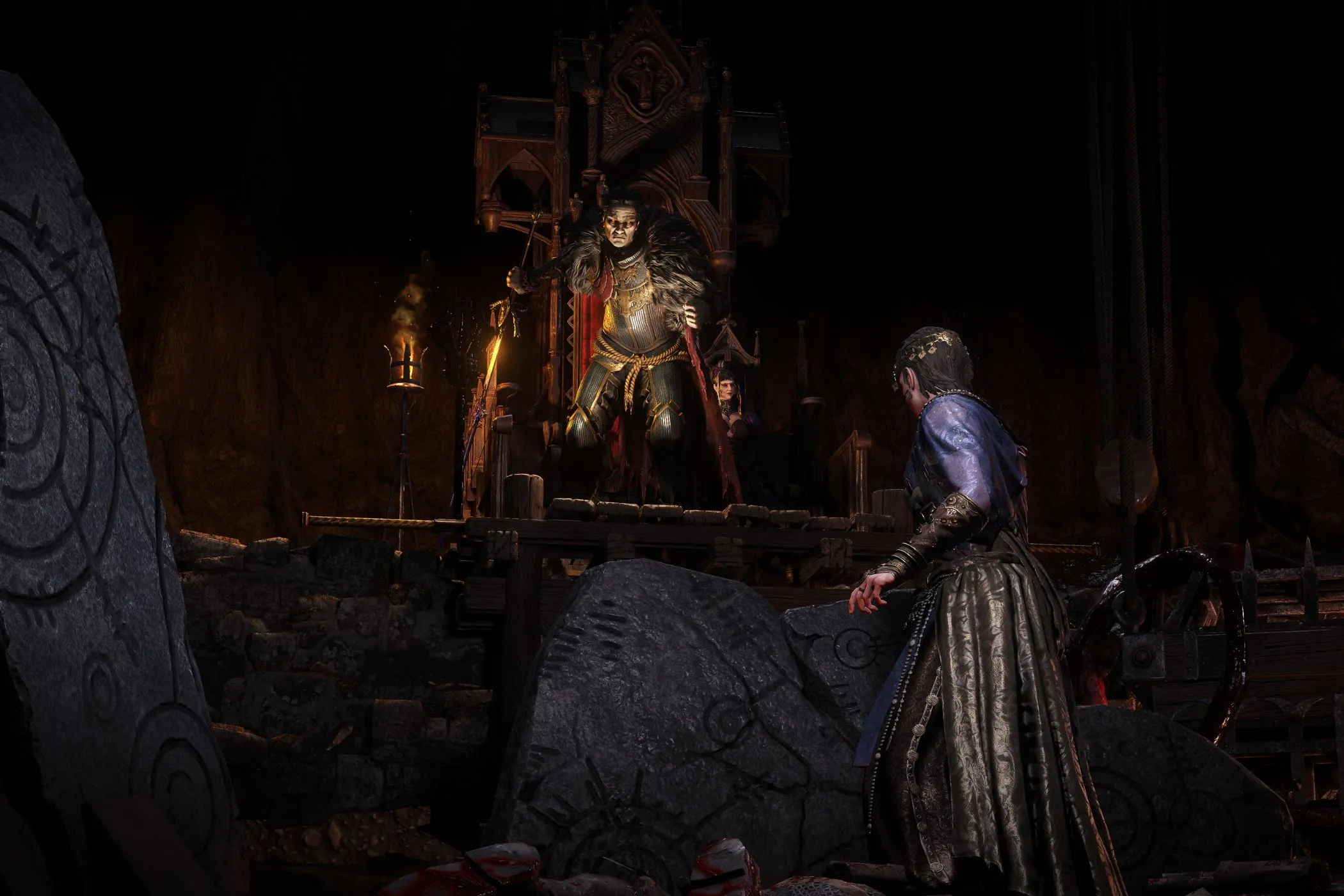 Baron trong Path of Exile 2 nhìn xuống pháp sư, minh họa hệ thống kỹ năng đa dạng.
