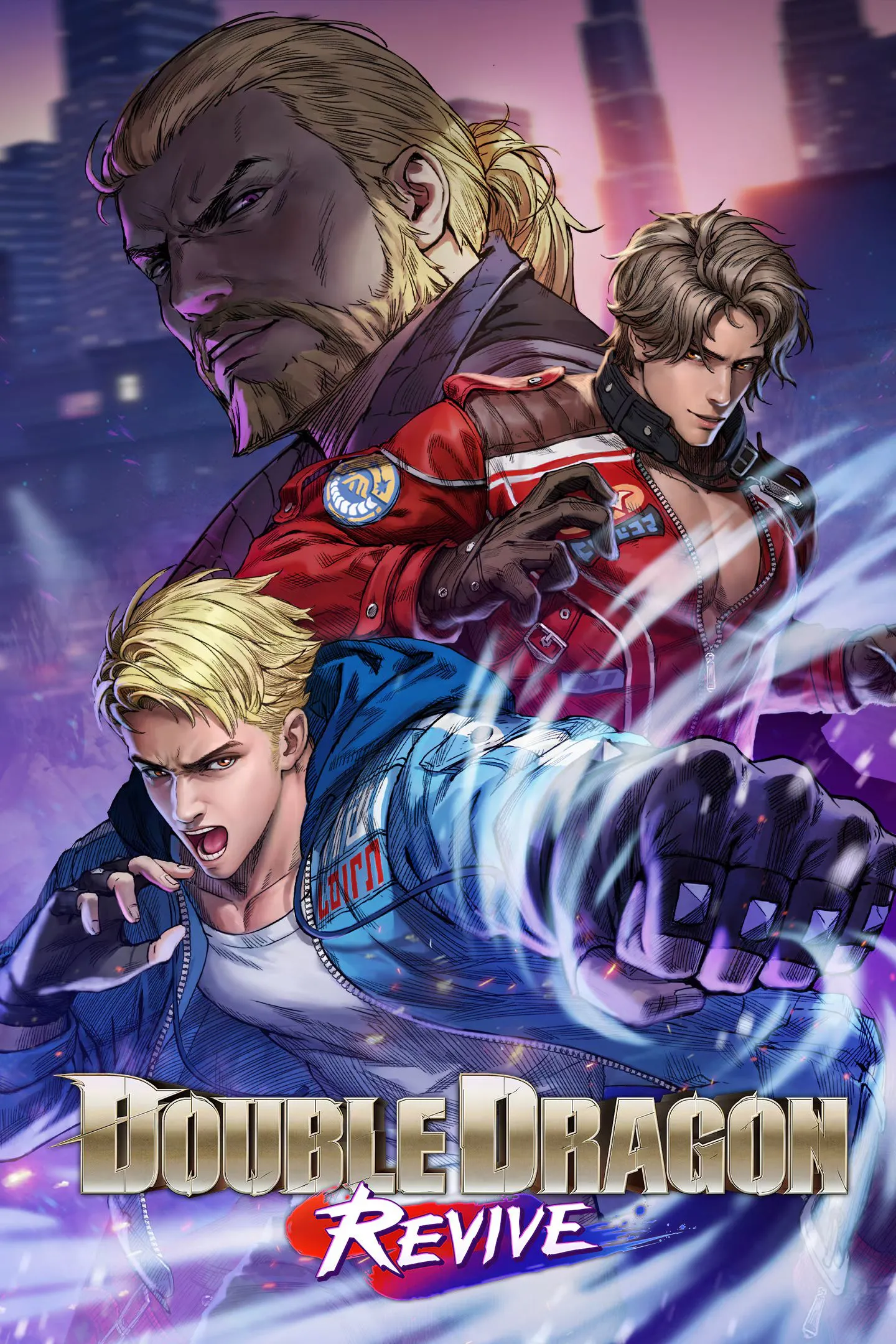 Bìa game Double Dragon Revive với hai anh em Billy và Jimmy Lee trong tư thế chiến đấu, minh họa lối chơi beat 'em up cổ điển được làm mới với đồ họa hiện đại.