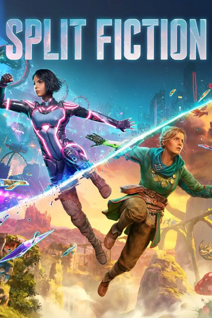 Bìa game phiêu lưu co-op Split Fiction