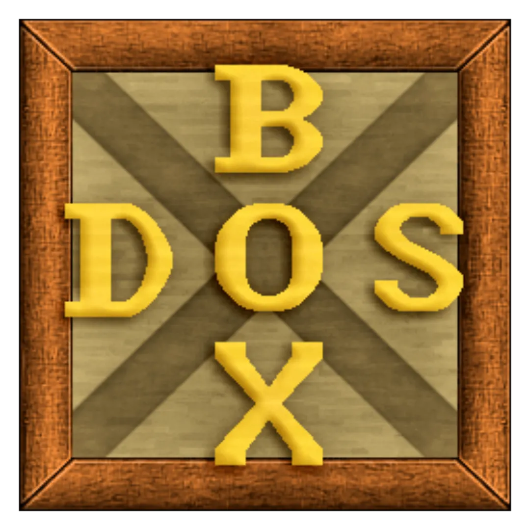 Biểu tượng DOSBox trên nền trong suốt, phần mềm giả lập để hồi sinh các game MS-DOS kinh điển