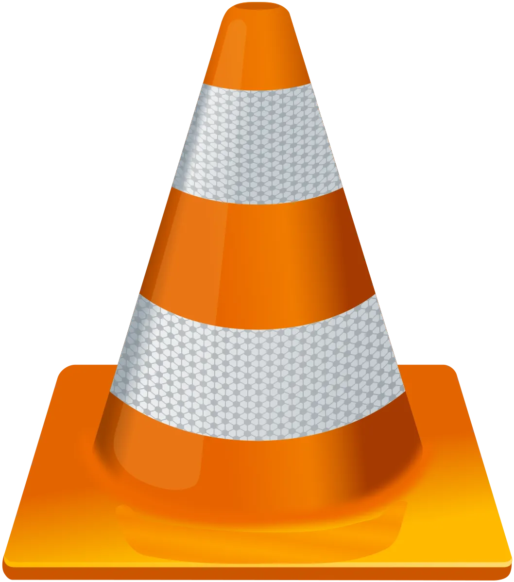 Biểu tượng hình nón giao thông của VLC Media Player trên màn hình máy tính