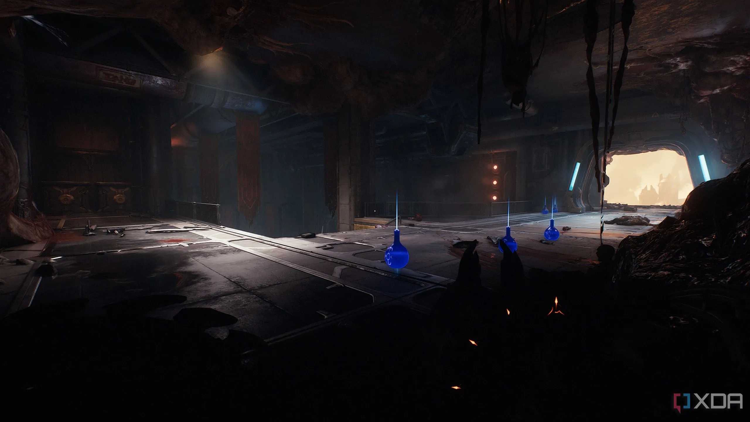Các lọ hồi máu trong Doom: The Dark Ages gần lối đi bí mật.