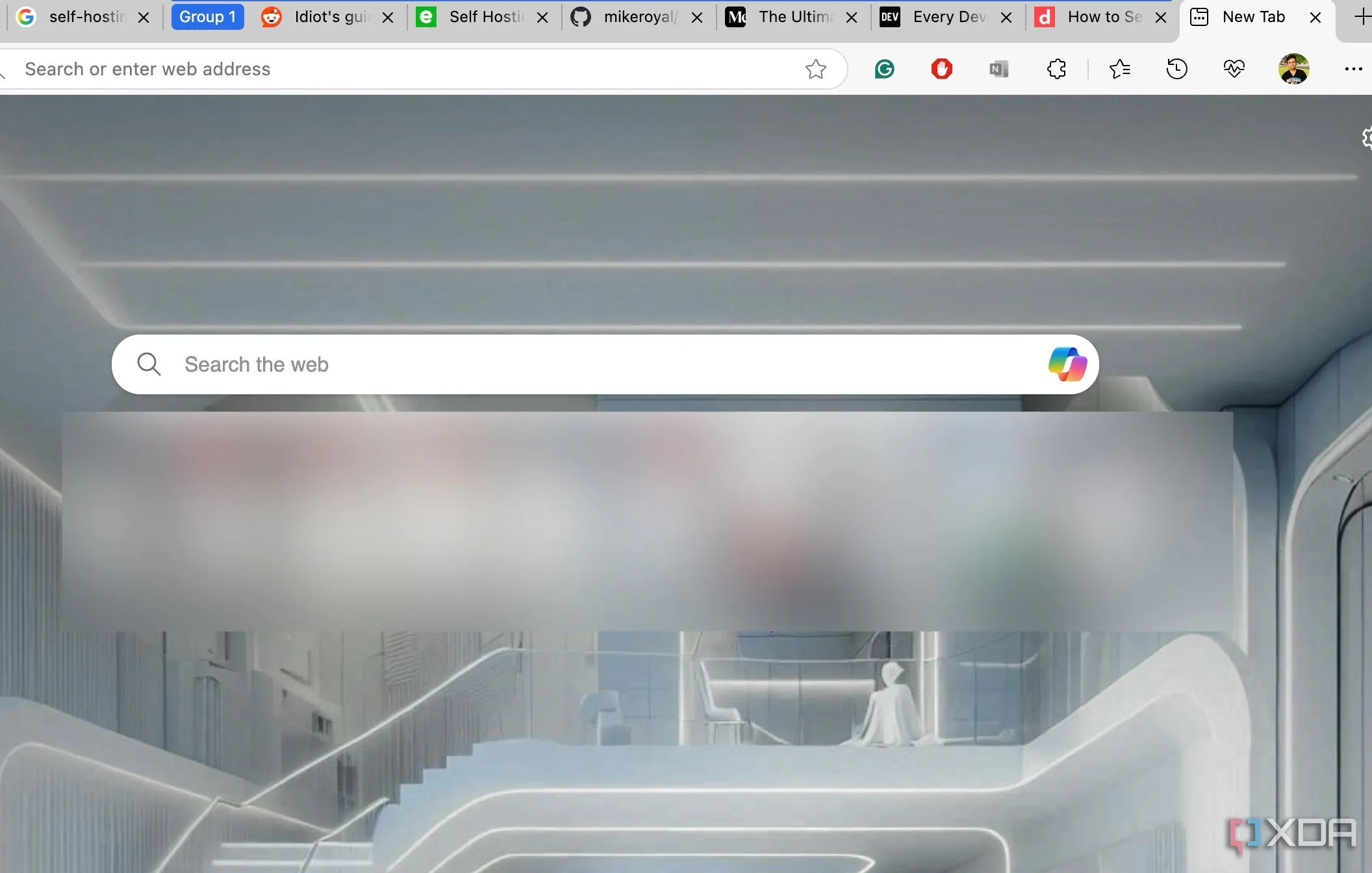 Các tab trình duyệt chồng chất trên Microsoft Edge