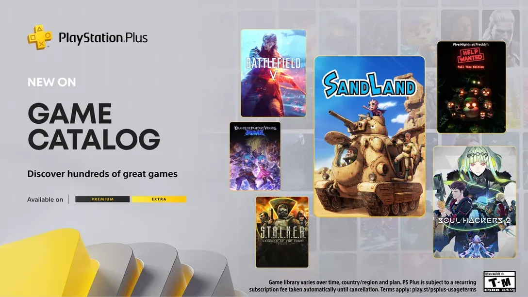 Các tựa game nổi bật sẽ có mặt trên PlayStation Plus tháng 5 năm 2025 bao gồm Sand Land, Five Nights at Freddy's và Battlefield V.