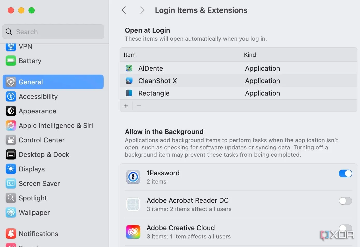 Cài đặt Login Items trên macOS để quản lý ứng dụng khởi động tự động cùng hệ thống.