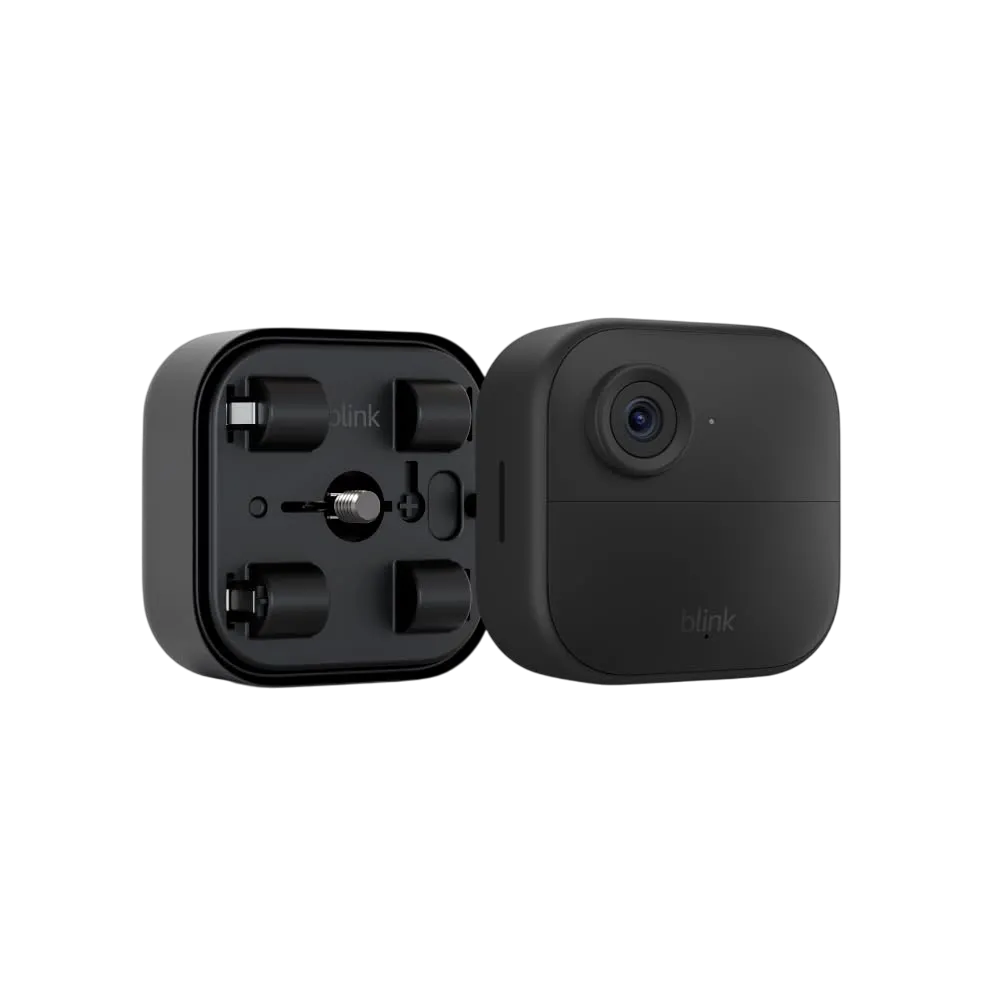 Camera an ninh Blink Outdoor 4 kèm Bộ Pin Mở Rộng 4 năm, thể hiện sự bền bỉ cho giám sát ngoài trời.