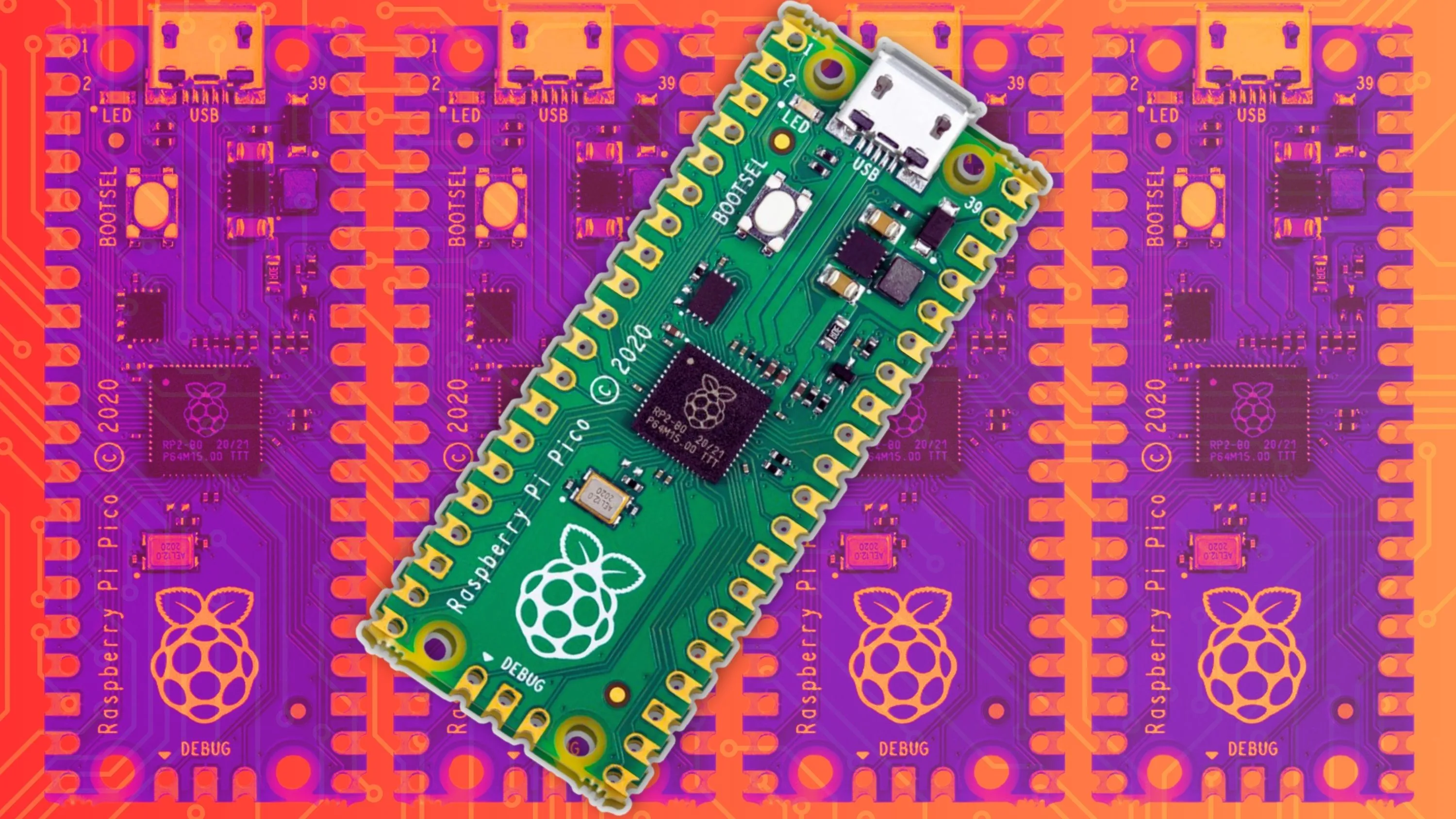 Cận cảnh bo mạch Raspberry Pi Pico tích hợp bên trong mô hình PC Macintosh "pico-mac-nano"