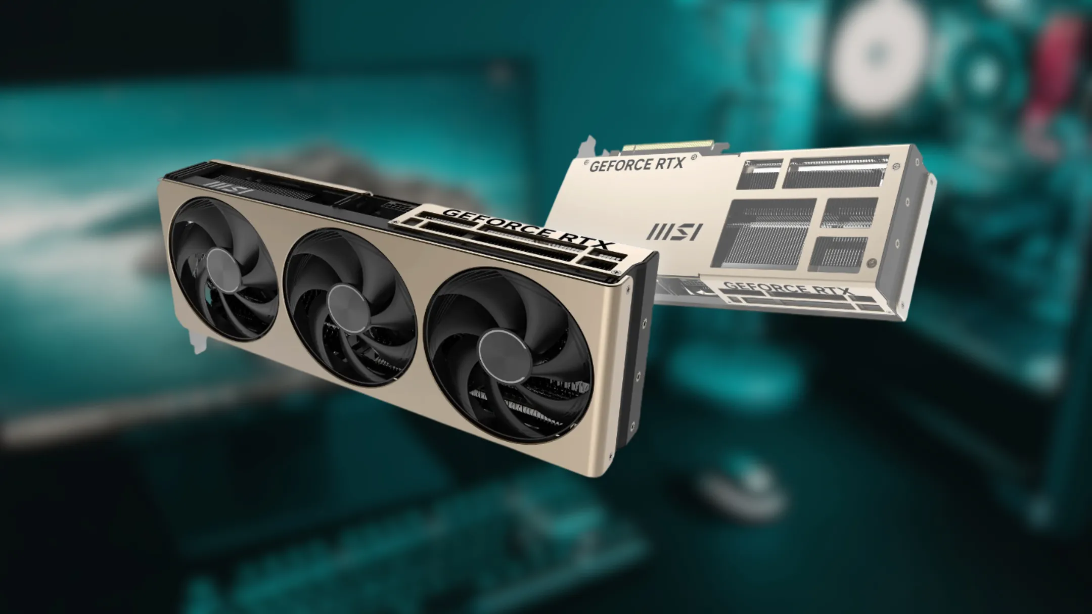 Cận cảnh card đồ họa MSI GeForce RTX 5070 Ti hiển thị cổng kết nối và logo