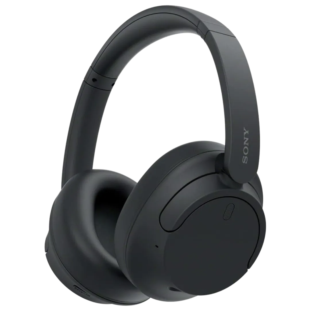 Cận cảnh tai nghe chụp tai Sony WH-CH720N màu đen nhìn từ góc nghiêng