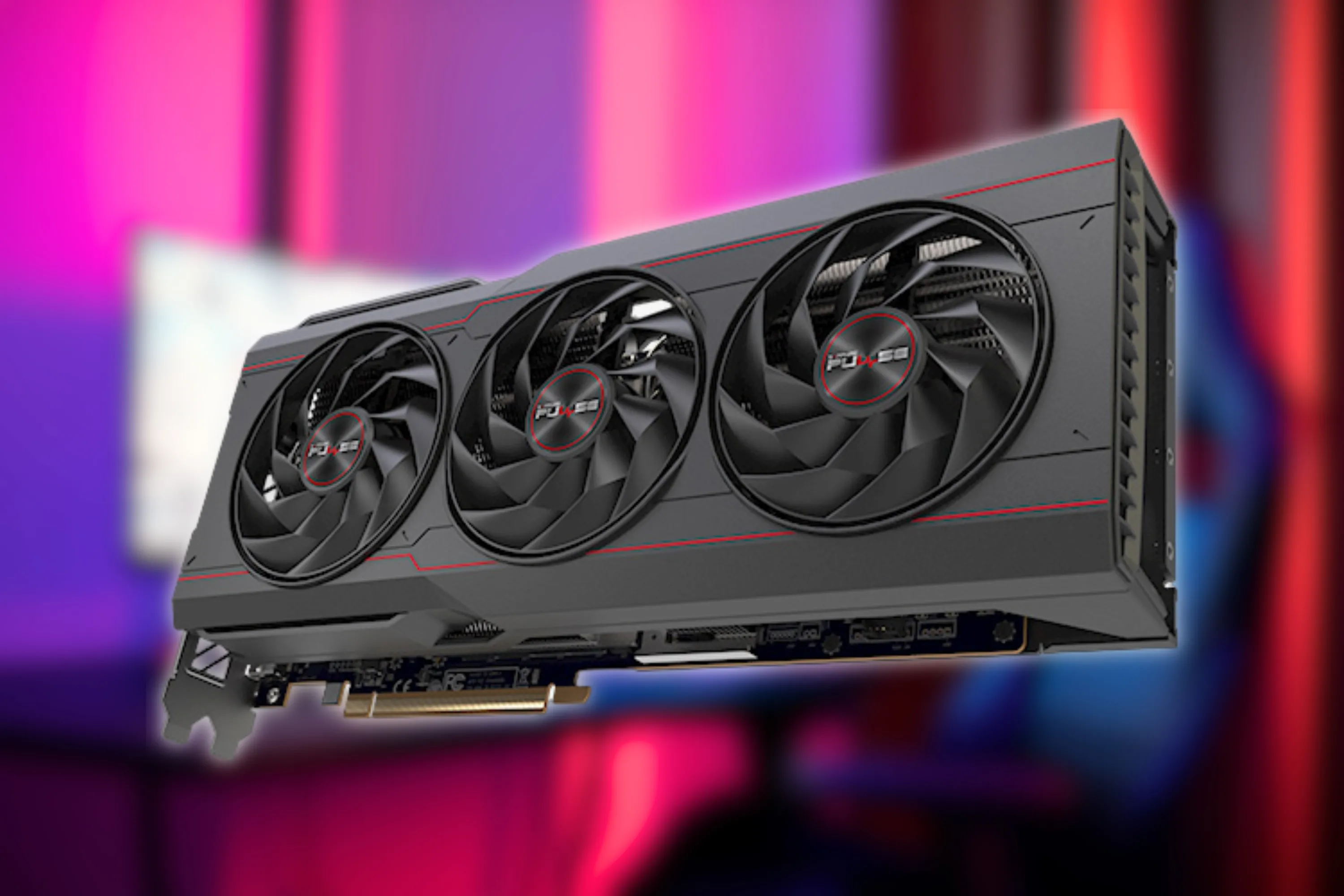 Card đồ họa Sapphire Pulse AMD Radeon RX 7900 XT trên nền mờ, đại diện cho dòng GPU AMD mạnh mẽ.