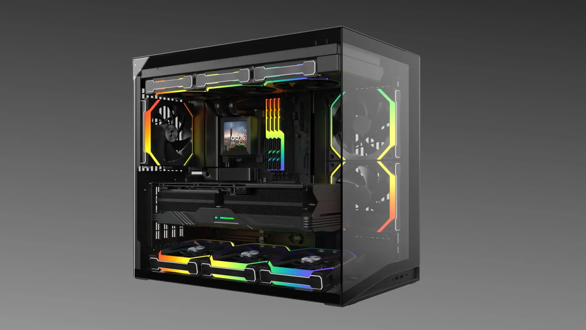 Case máy tính Lian Li O11D Mini V2 với thiết kế kính cường lực và khả năng hỗ trợ tản nhiệt tối ưu tại Computex 2025