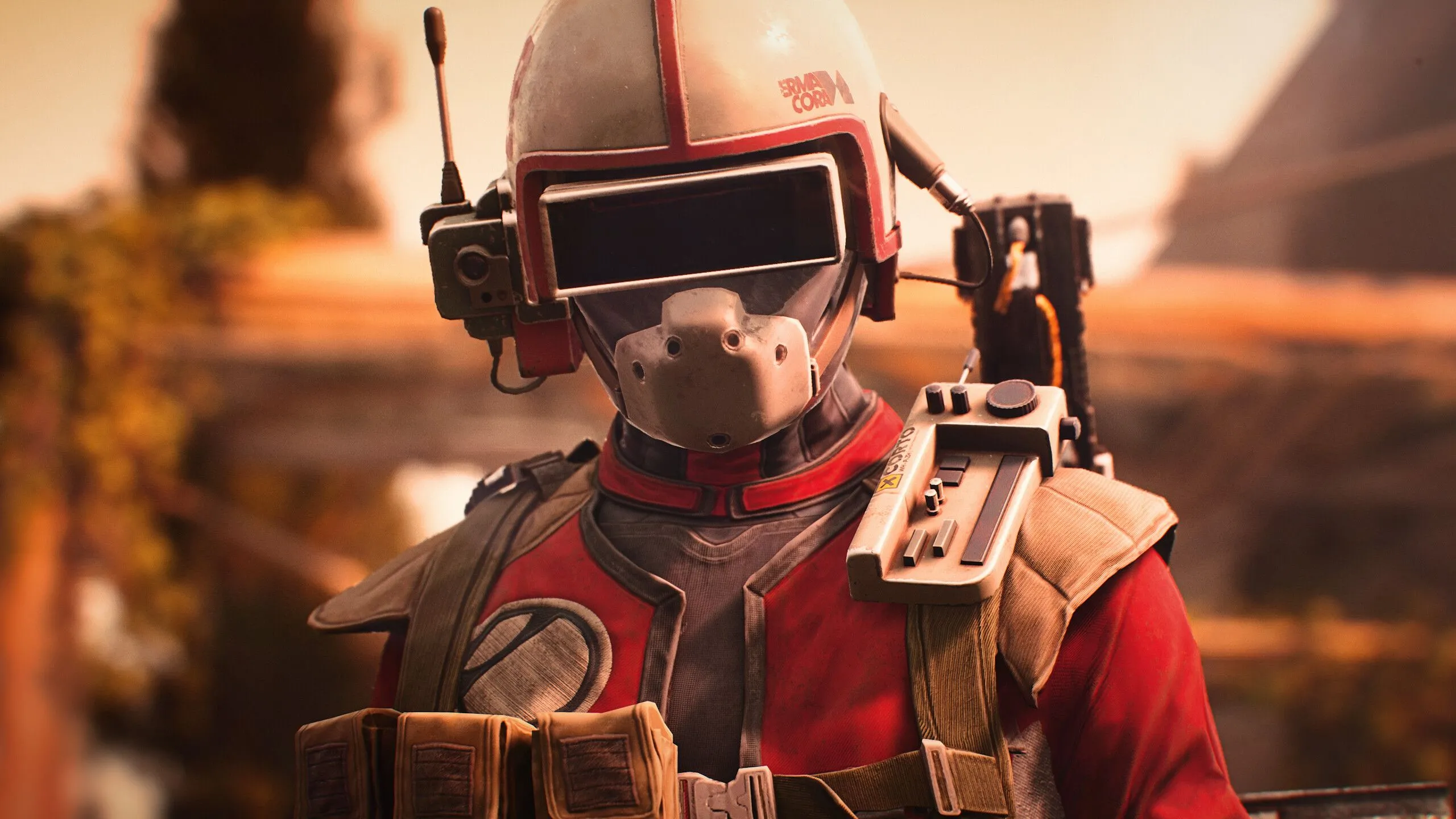 Chân dung một nhân vật trong ARC Raiders, khoe trang phục và thiết bị futuristic của họ.