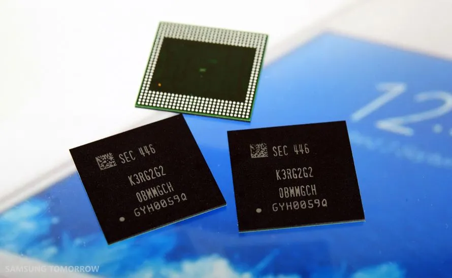 Chip nhớ LPDDR4 của Samsung Electronics, minh họa các thế hệ bộ nhớ di động hiệu suất cao