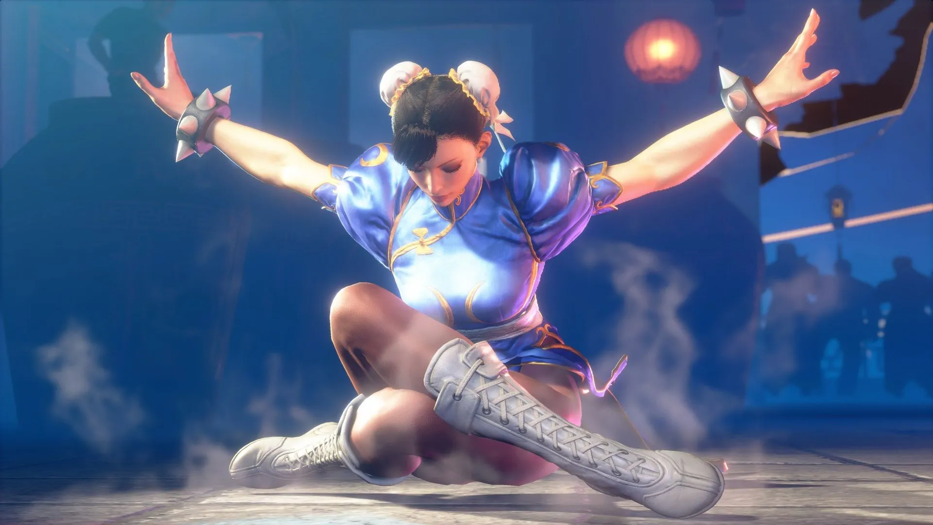 Chun-Li tung chiêu trong trận đấu căng thẳng trên Street Fighter 6, thể hiện sức mạnh của nữ chiến binh biểu tượng.