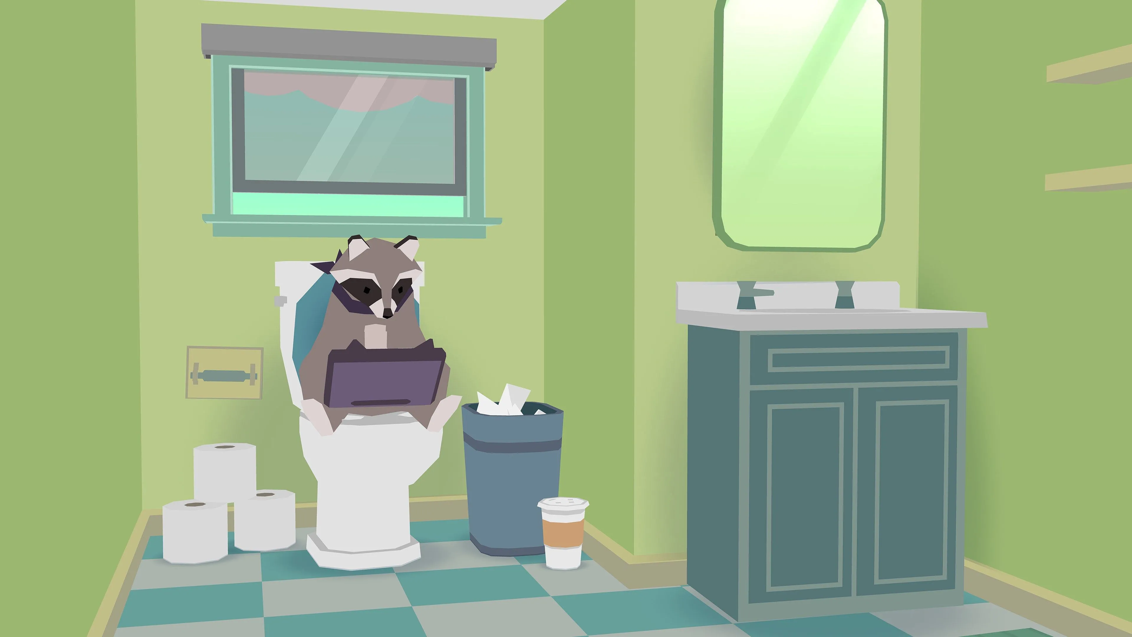 Con chim bồ câu BK điều khiển cái hố trong Donut County, gây ra sự hỗn loạn cho thị trấn
