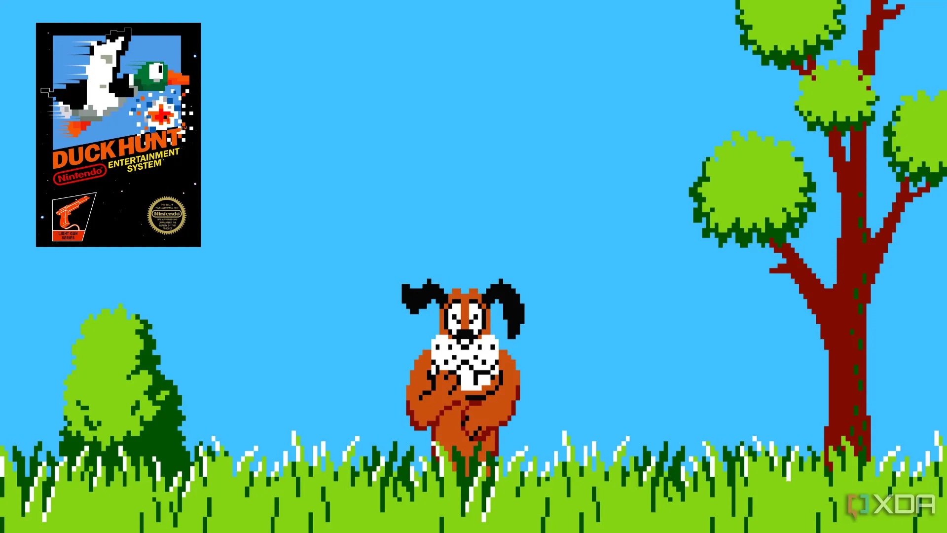 Con chó thợ săn biểu tượng trong game Duck Hunt trên hệ máy NES