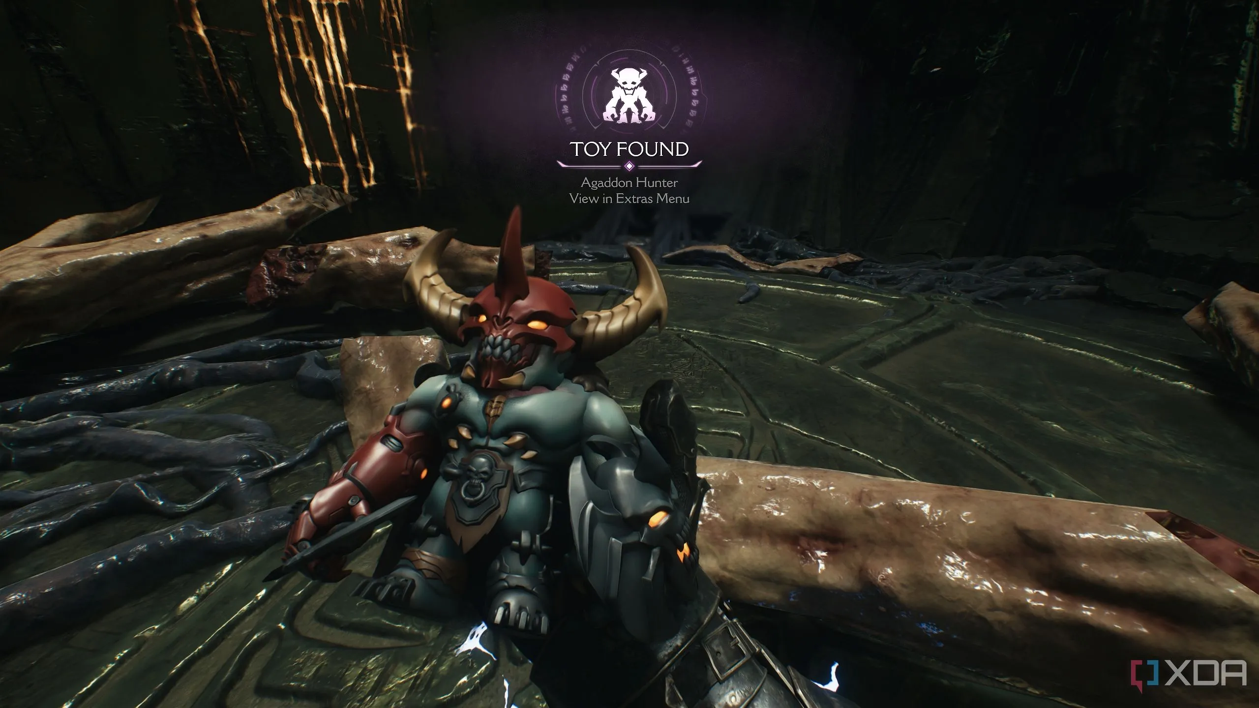 Đồ chơi sưu tầm Agaddon Hunter trong Chương 15 Doom The Dark Ages.