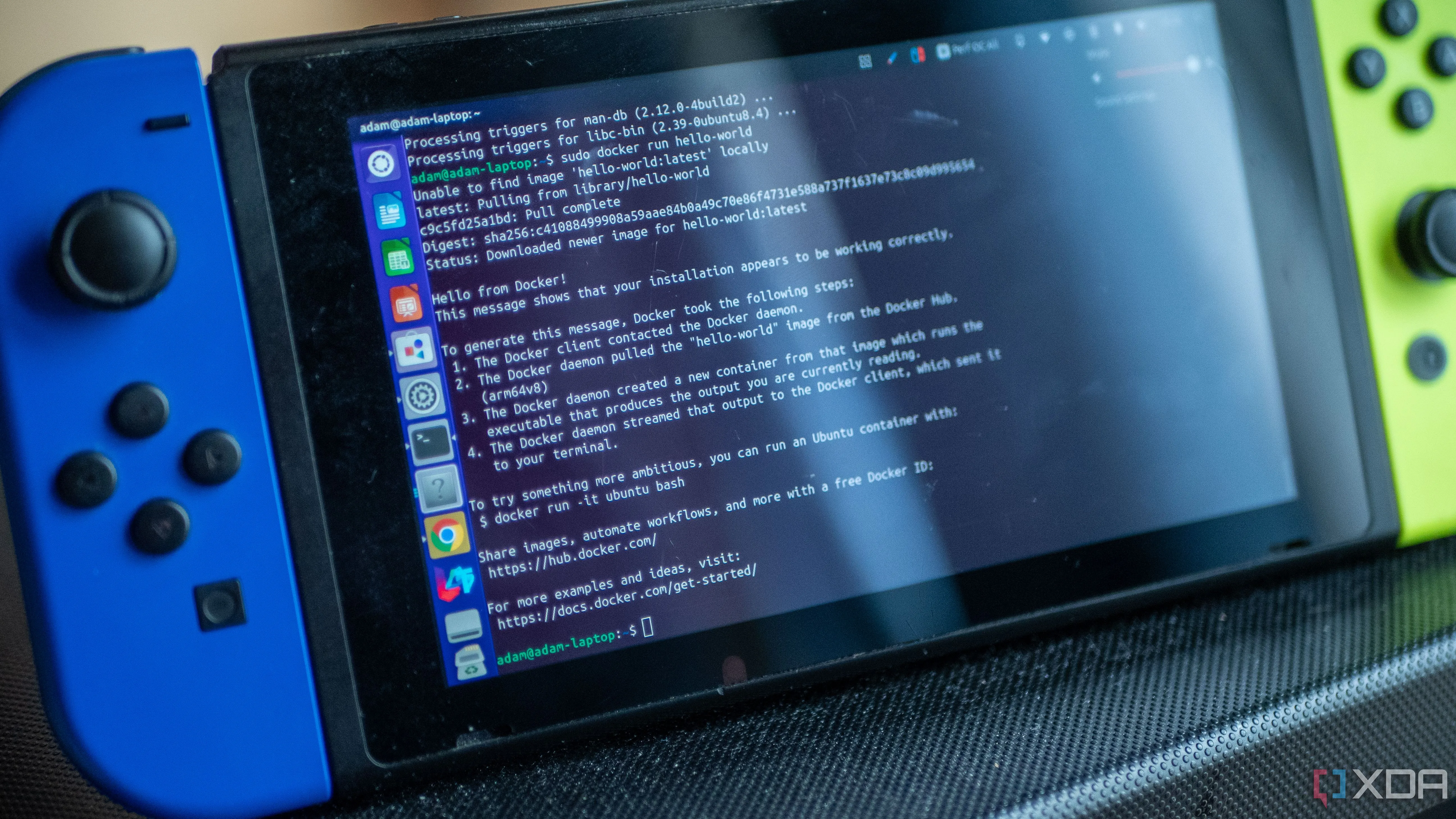 Docker chạy trên Nintendo Switch Linux