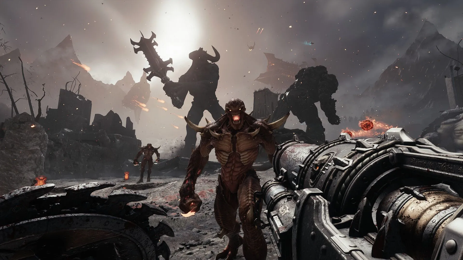 Doom Slayer cưỡi rồng bay lượn trong Doom: The Dark Ages