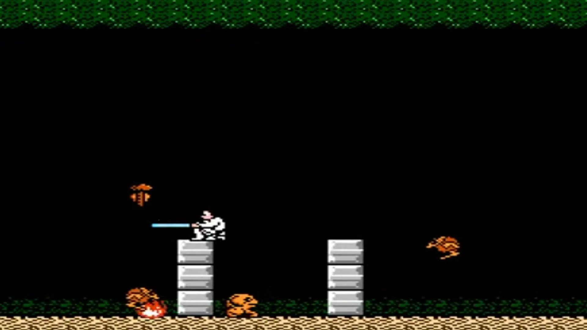 Gameplay của Star Wars trên NES, cho thấy sự đơn điệu của thể loại 2D platformer