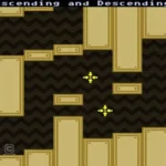 Gameplay của VVVVVV với nhân vật Captain Viridian đang vượt qua chướng ngại vật bằng cách thay đổi trọng lực trong môi trường pixel cổ điển.