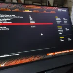 Giao diện BIOS Gigabyte hiển thị tùy chọn IOMMU, liên quan đến các cài đặt nguồn cần thận trọng