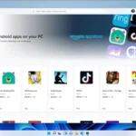 Giao diện chạy ứng dụng Android trên Windows 11, minh họa khả năng tương thích ứng dụng di động trên máy tính
