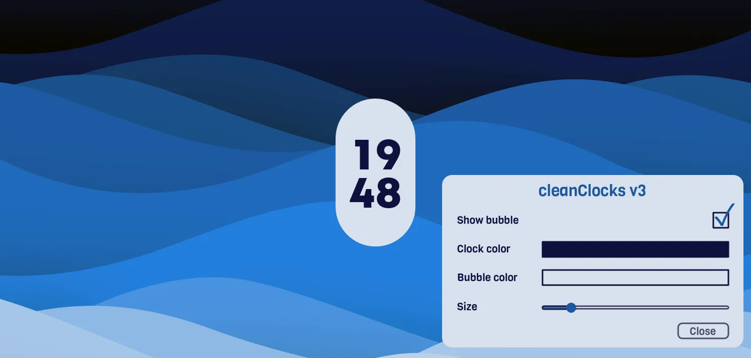 Giao diện CleanClocks V3 Rainmeter hiển thị các tùy chọn màu sắc khác nhau, cho phép cá nhân hóa đồng hồ desktop