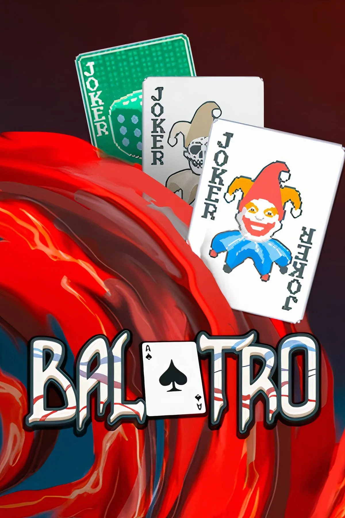 Giao diện gameplay độc đáo của Balatro, tựa game roguelike xây dựng bộ bài dựa trên poker, thể hiện sự kết hợp giữa chiến lược và may rủi.