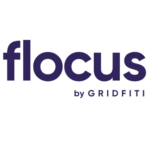 Giao diện logo Flocus với chữ F và hình tròn tối giản, biểu tượng cho ứng dụng tăng năng suất và thẩm mỹ