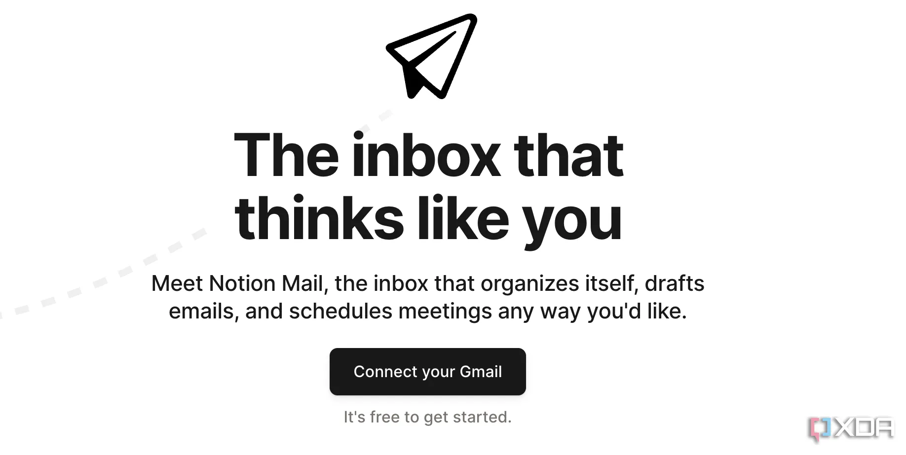 Giao diện Notion Mail khi kết nối tài khoản Gmail để bắt đầu sử dụng