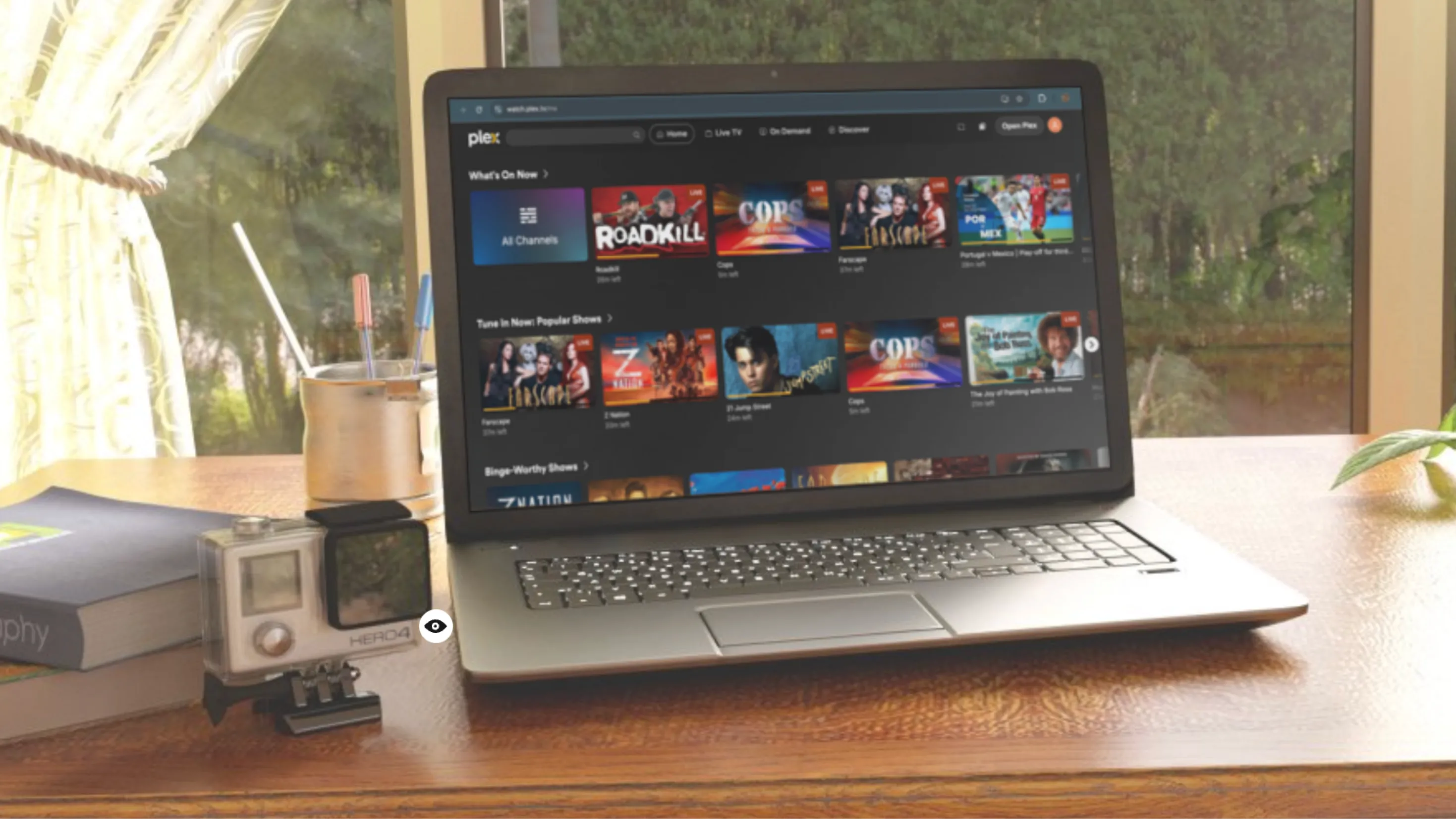 Giao diện Plex Media Server trên laptop Windows, phục vụ nhu cầu giải trí xem phim, nghe nhạc từ NAS khi không có internet.