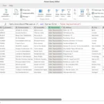 Giao diện Power Query trong Excel hiển thị quá trình làm mới và làm sạch dữ liệu