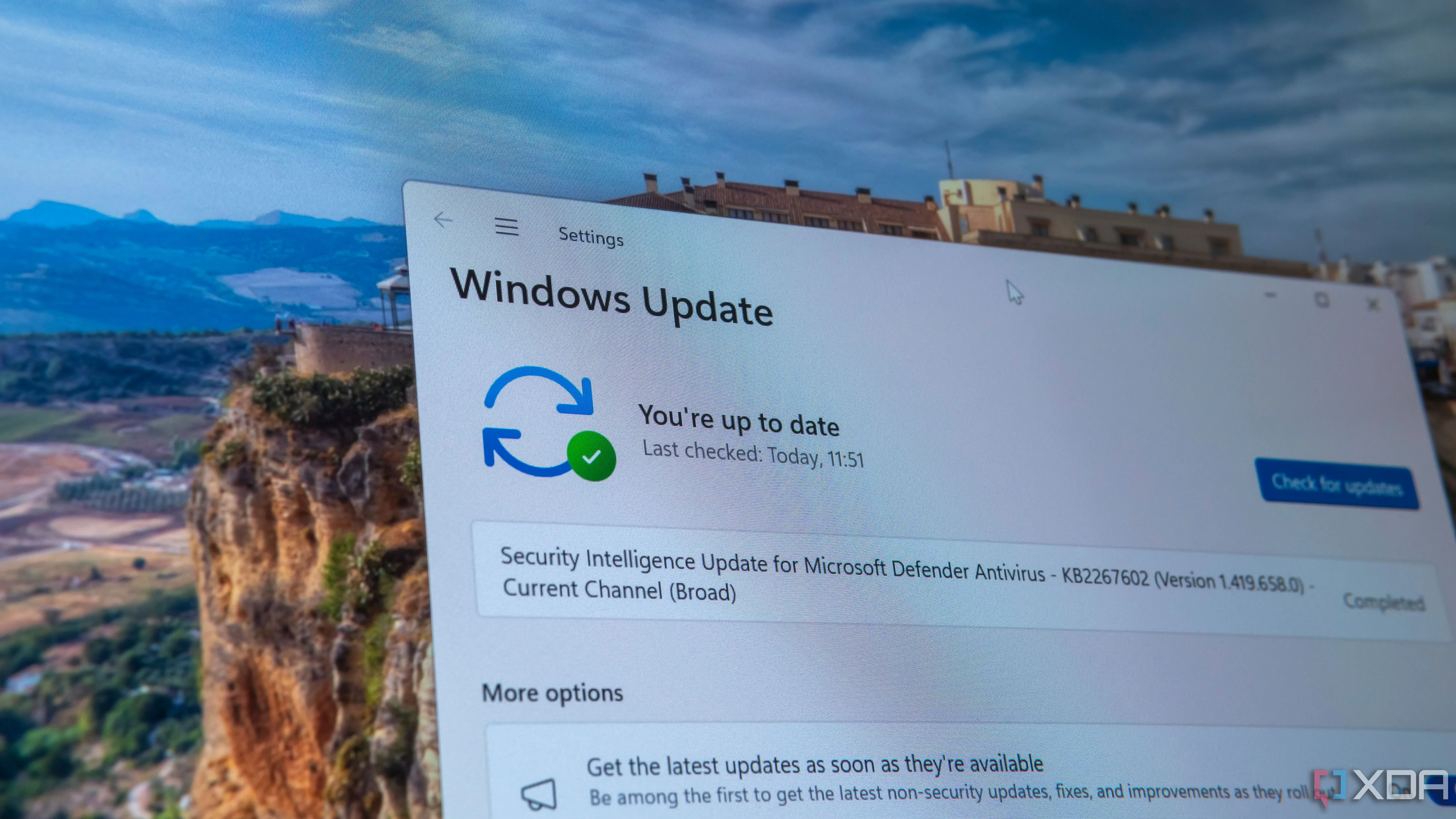 Giao diện trang Windows Update trên Windows 11, minh họa khả năng quản lý cập nhật cho tổ chức
