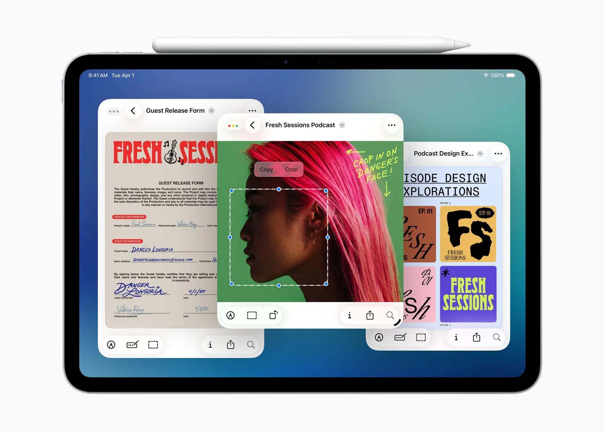 Giao diện ứng dụng Preview trên iPadOS 26, minh họa tính năng đánh dấu và ký tài liệu trực tiếp trên iPad.