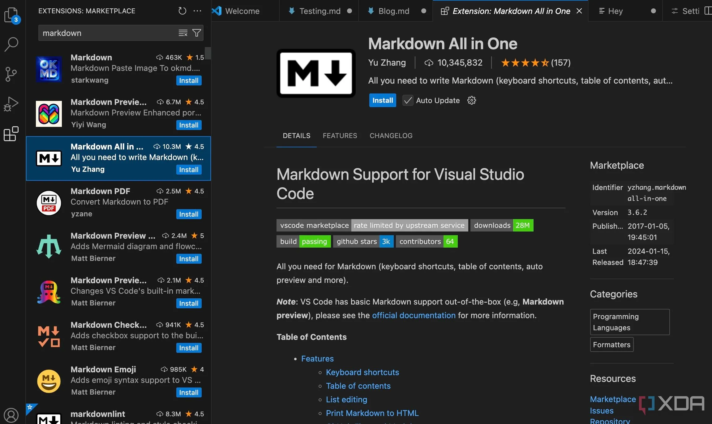Giao diện Visual Studio Code với tiện ích mở rộng WSL, hiển thị khả năng chạy mã Linux trực tiếp từ Windows.