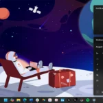 Giao diện Windows 11 hiển thị đồng hồ trong flyout lịch với chủ đề tối