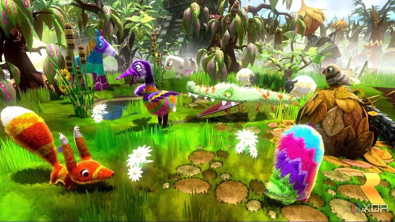 Hai Piñata hình nhím và cáo trong thế giới Viva Piñata đầy màu sắc.
