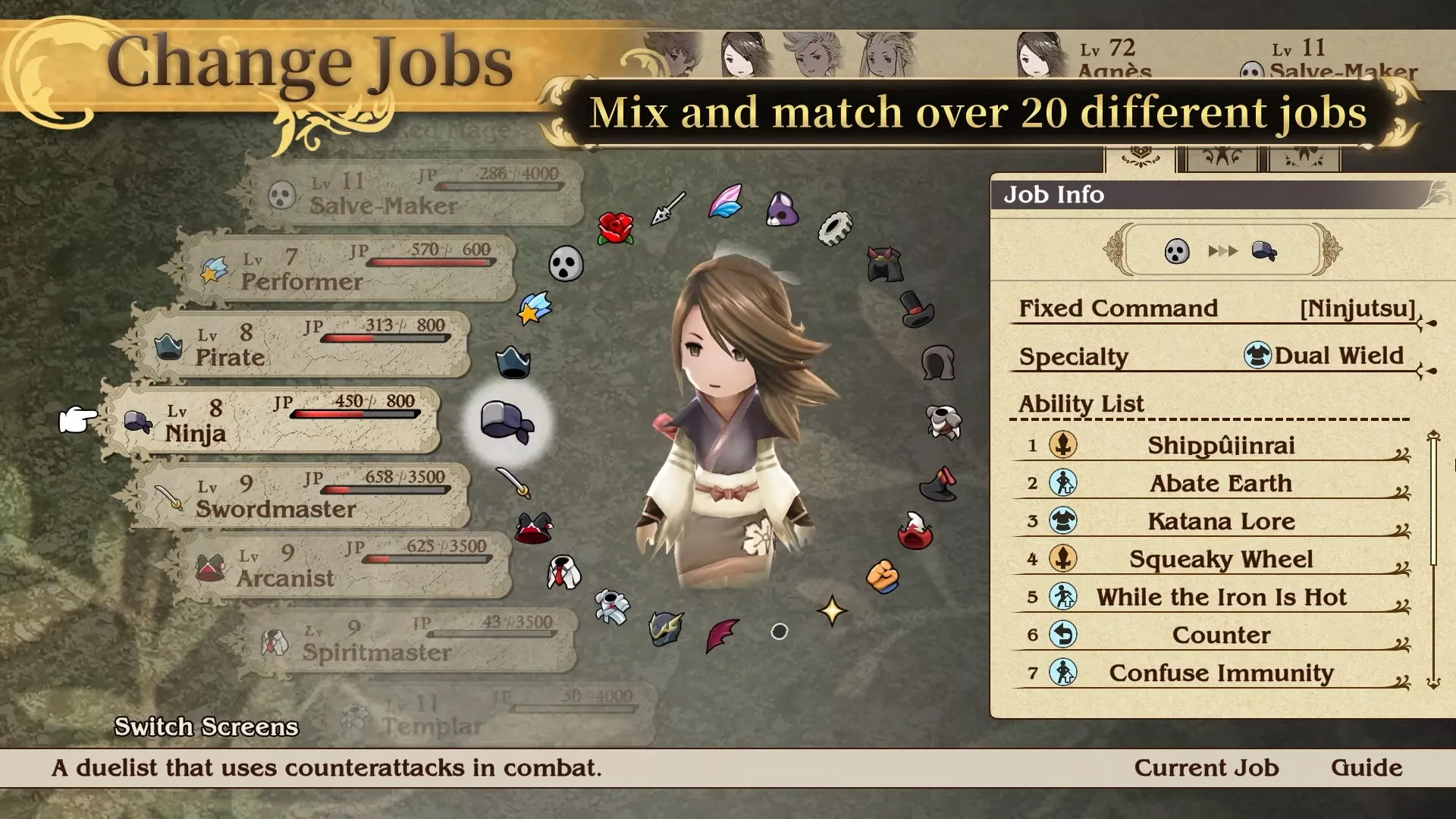 Hệ thống nghề nghiệp Job System đa dạng trong bản remaster Bravely Default