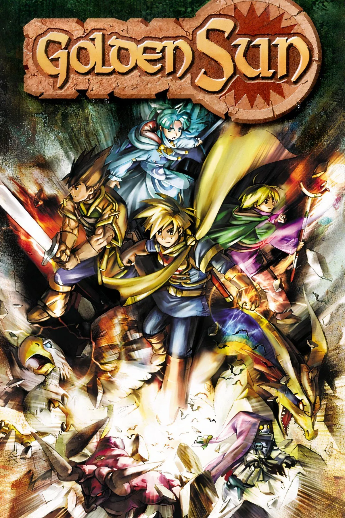 Hiệu ứng Psynergy đầy màu sắc trong game Golden Sun, thể hiện hệ thống phép thuật độc đáo trên Game Boy Advance